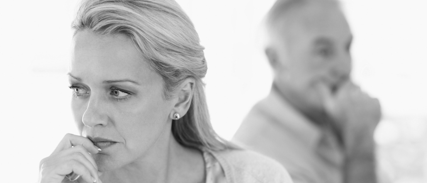 Troubled couple experiencing domestic violence